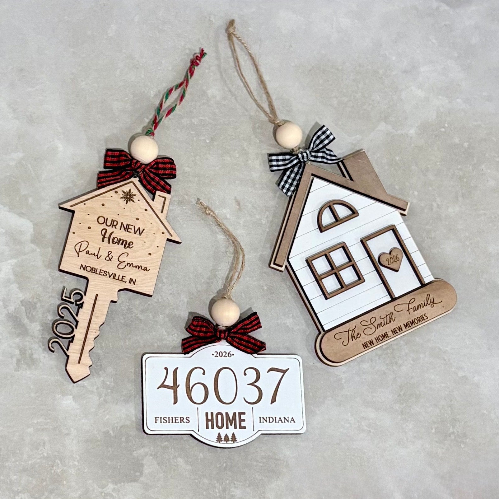 Locally made custom ornaments for realtor closing gifts from SD Gift Co. 
