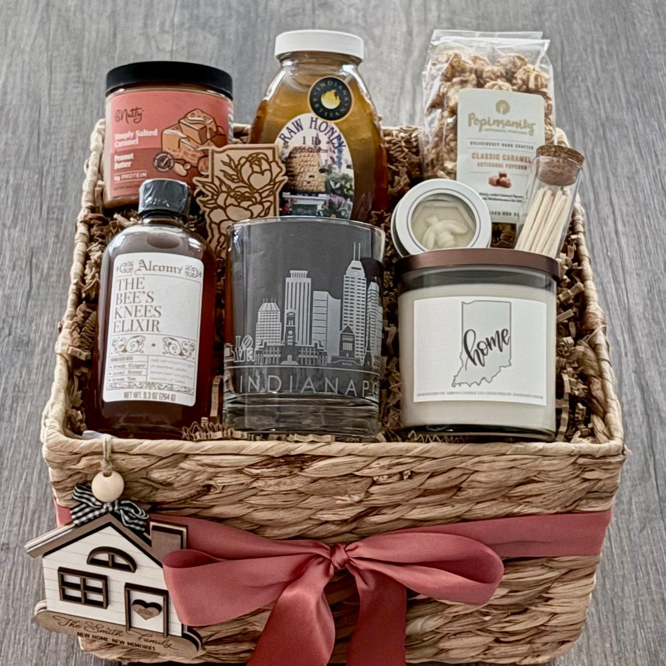 Closing Gift Basket with local Indiana items made for SD Gift Co.