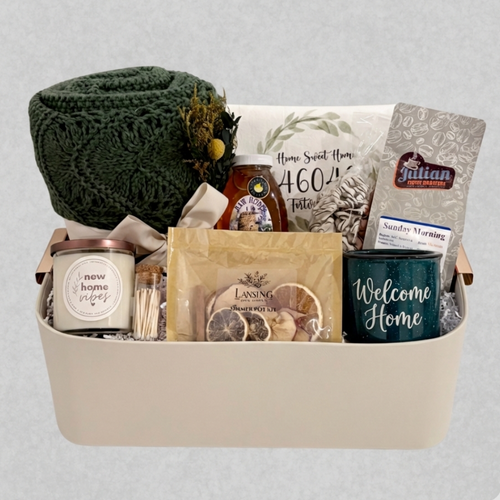 Signature closing gift from SD Gift Co, including local Indiana Made items.