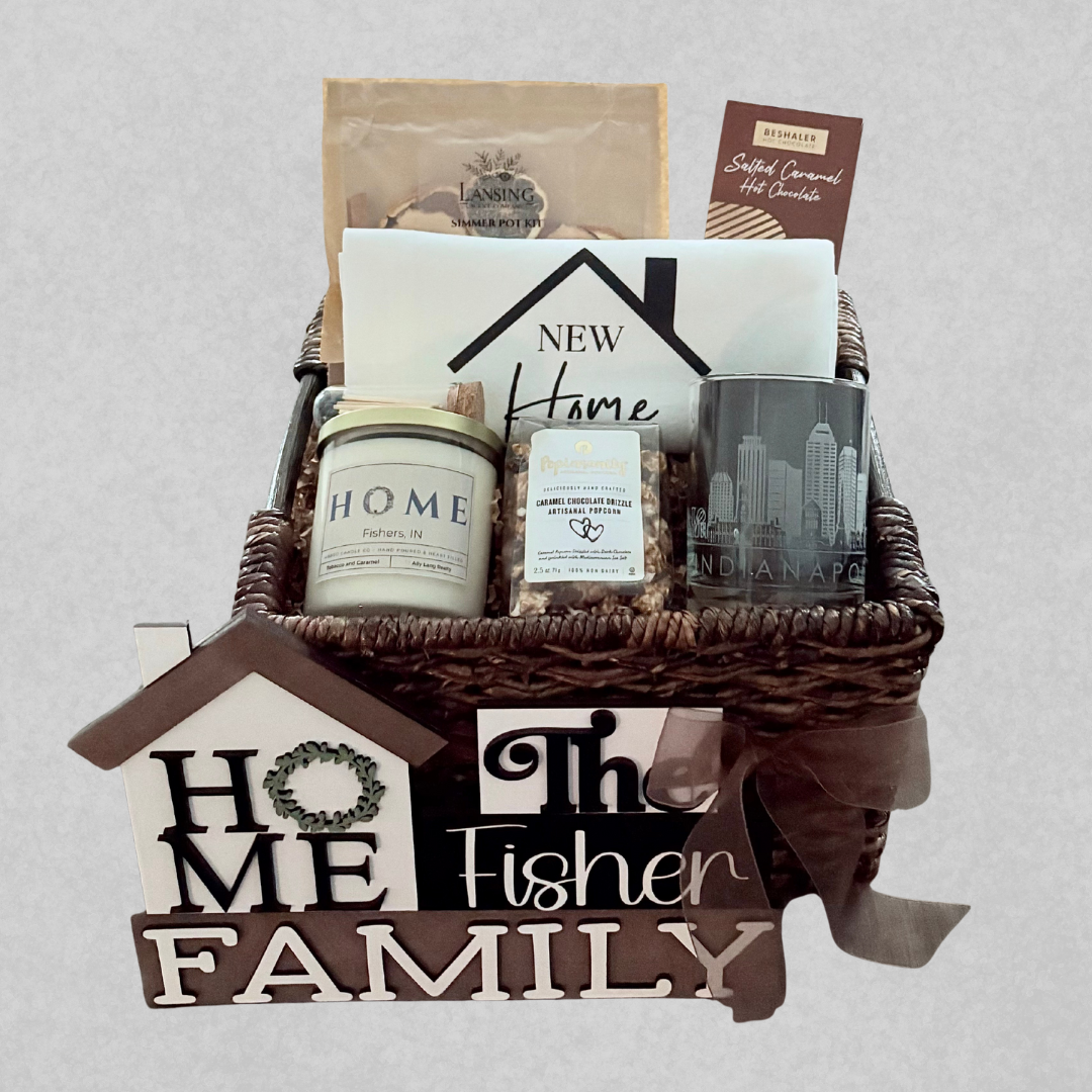 The Standard closing gift basket designed by SD Gift Co for Indianapolis realtors