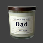 Candle with personalized label